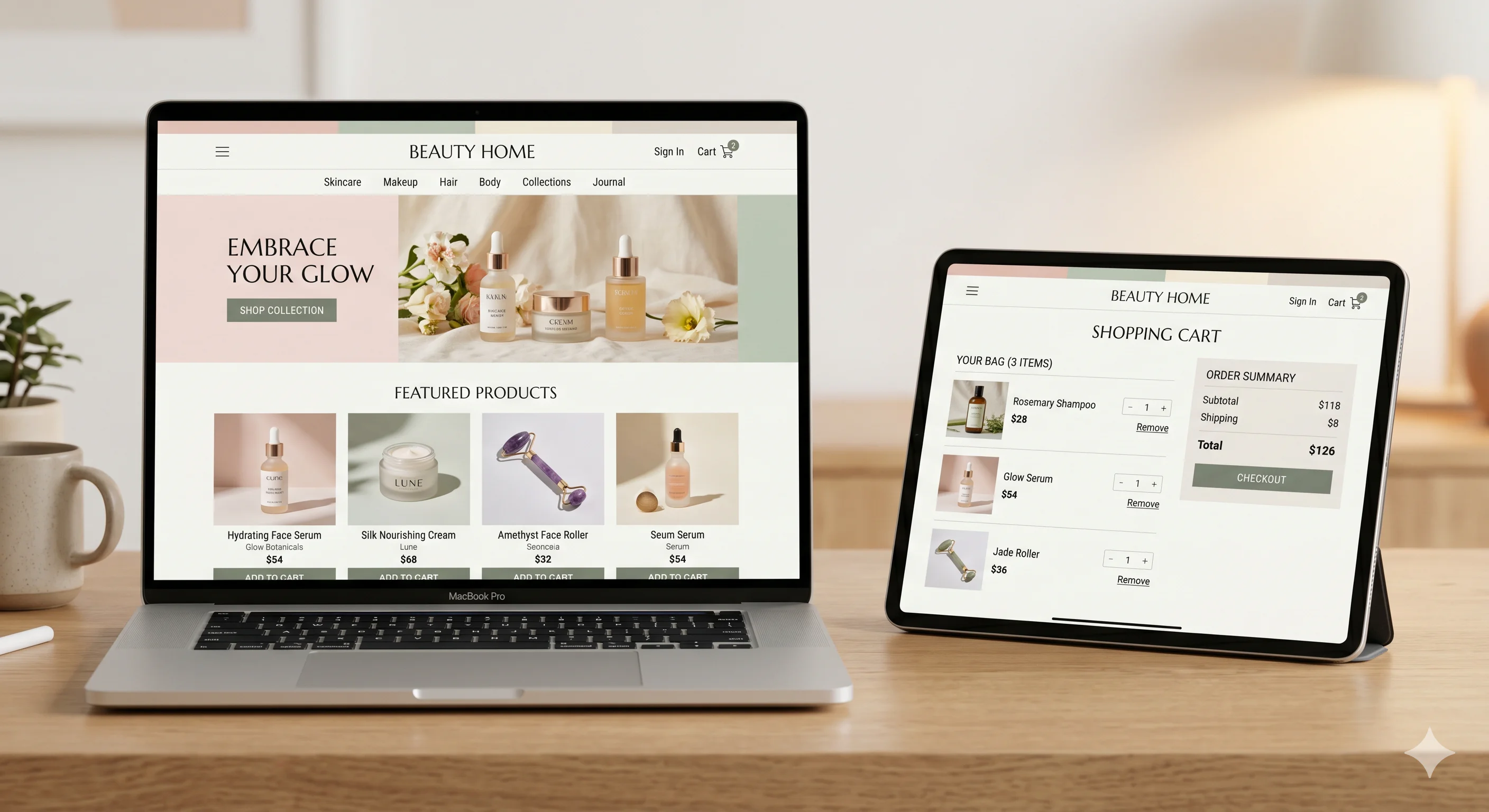 Mockup del proyecto BeautyHome