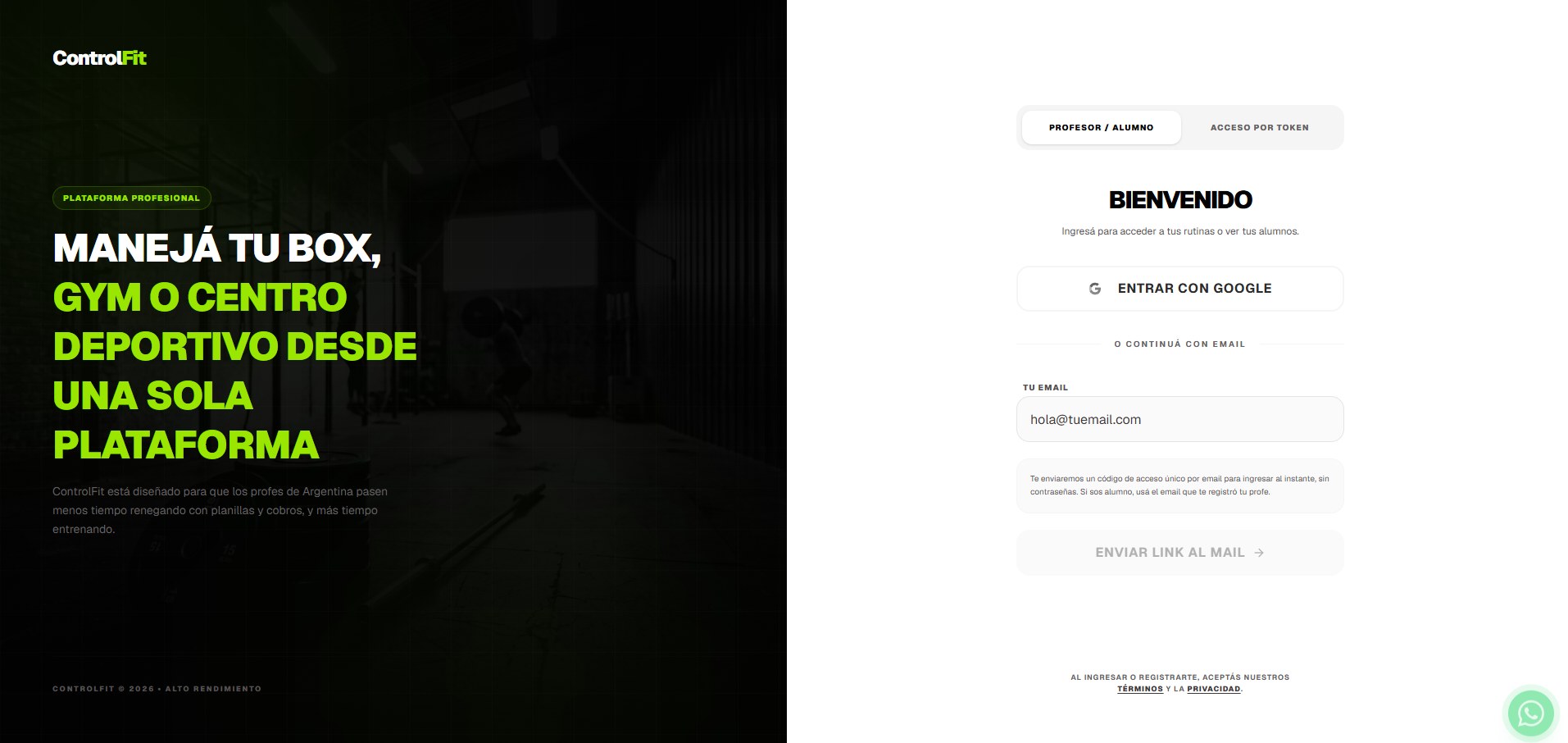 ControlFit Desktop View 2